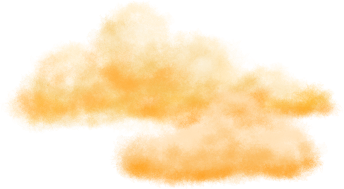 orange cloud watercolor style